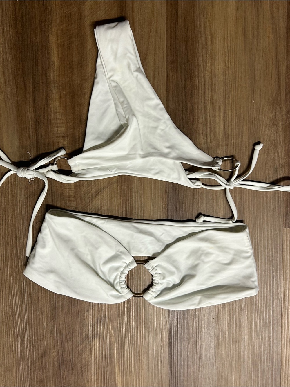 White strapless bikini set